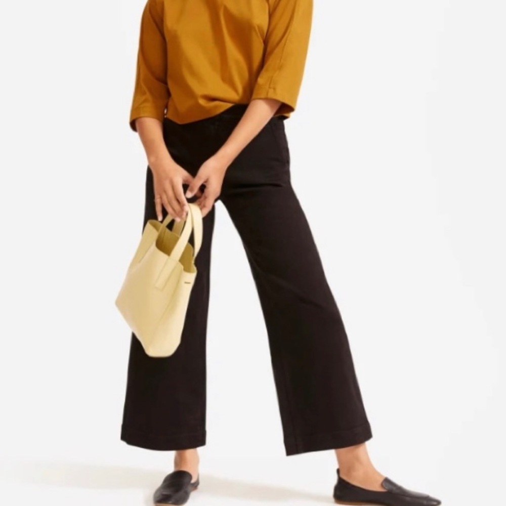 Everlane | Wide Leg Crop Pants Washed Black 10